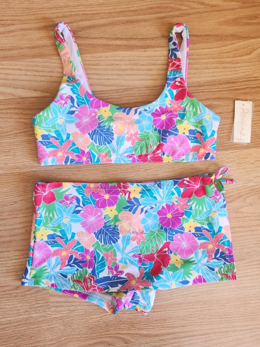 Raisins girls two piece tropical floral bikini, NWT!